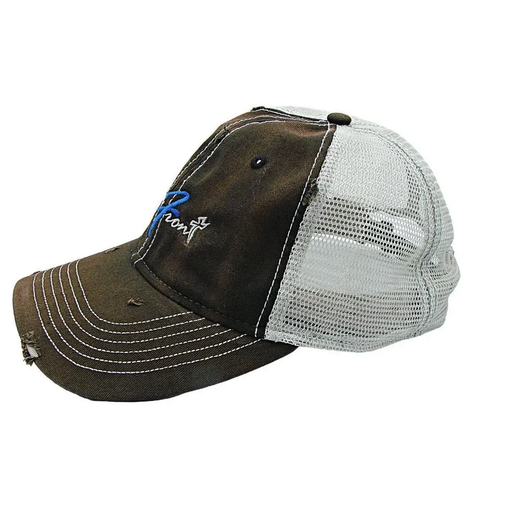 Sportsman River Front Unisex Brown Mesh Baseball Hat Cap Fishing Adjustable Size